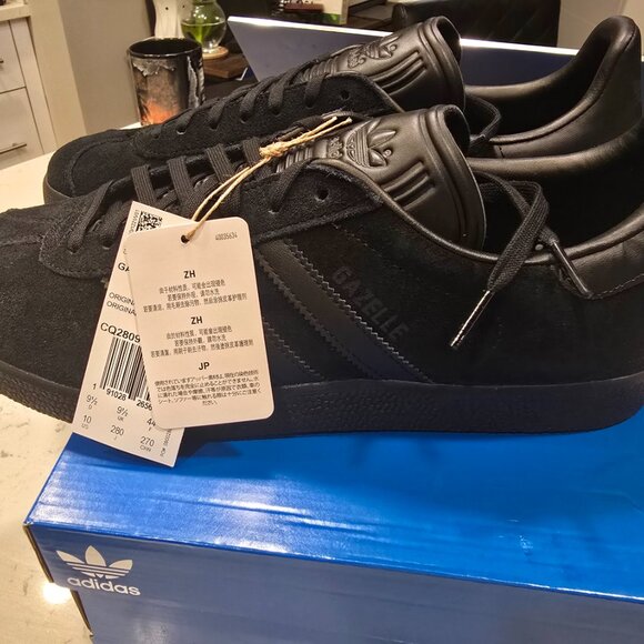 adidas Originals Gazelle Triple Black CQ2809 Men’s US Size 10 Shoes Trainers NEW - Picture 5 of 11